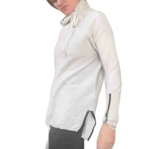 Cynthia Rowley Ribbed Active Knit Neutral Turtleneck Pullover M